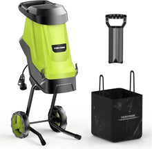 15-Amp Electric Wood Chipper with 1.8" Feed Hopper 45L Collection Bag - YERYORK 